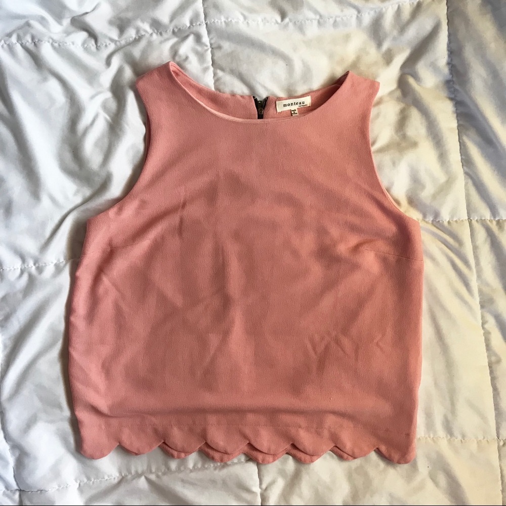 Salmon (Pink) Top with Scallop Detailing